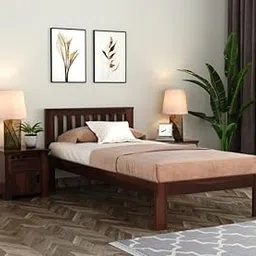Ferrovilla Orus Dark Single Size Sheesham Wood Bed for Bedroom with 2 Years Warranty | Wooden Cot | Sheesham Cot | Wooden Bed | Daybed | Solid Sheesham Wood Bed-image-46