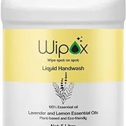 WIPOX Plant Based Natural Handwash - pH Balanced, With LAVENDER AND LEMON ESSENTIAL OILS, Chemical Free, Non Toxic (5 LITRES JAR)-picture-26