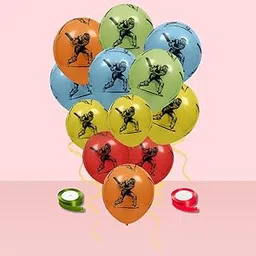 Party Land Cricket Theme Decoration Balloons For Birthday Decoration | Cricket Print Balloons - 25Pcs | 2 Pc Of 5 Mtr Ribbon | Cricket Fans Party Balloons | Pack of 27 - Multi Colors-picture-14