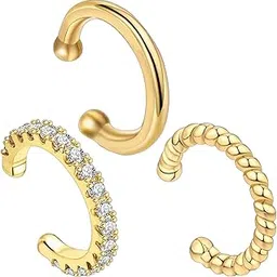 indusoire 3Pcs Ear Cuffs Without Piercing, Clip On Earrings for Non Pierced Ears, Earcuffs Earrings, Elegant Cuff Earrings for Women Fashion, A Gift Suitable for Women.-picture-36