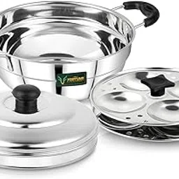 Next Future 5-Star Idli Maker Steel | Idli Steamer Stainless Steel | Small Idli Maker Multipurpose Steel Kadai with 8 Idli Kulis (2 Plates)-picture-51
