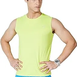 amazon brand - symbol Men's Color Block Active Regular Fit Sports T-Shirt | Round Neck | Sleeveless (Available in Plus Size)-picture-54
