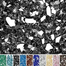 Skyflame 10-Pound Fire Glass for Fireplace Fire Pit and Landscaping, Onyx Black Reflective, 1/2-Inch-picture-10