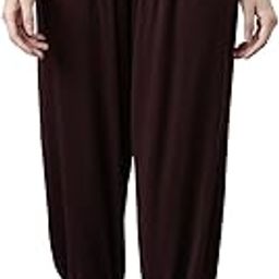 go colors Womens' Solid Dark Wine Mid Rise Viscose Stretch Harems-picture-47