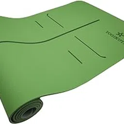 Fitness Yoga Mat, TPE Anti-Slip & Extra Grip Yoga Mat, Perfect Alignment Exercise Mat, Yoga Mats, Gym Workout & Pilates Practice Mat, Best Yoga Mat (Green, 6mm)-picture-55