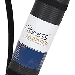 Fitness Mantra® 8mm NBR/Sponge Anti Slip Yoga Mat with Carrying Strap for Women’s and Men’s Exercise| 1 Piece| (Black)-picture-18