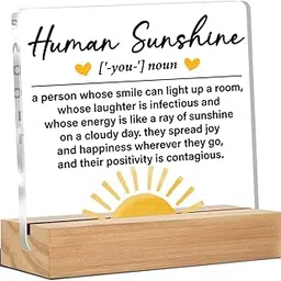 Thank You Gifts for Women Men Coworkers Employees Boss, Inspirational Sunshine Gifts for Women, Human Sunshine Acrylic Desk Plaque Sign Office Decor 4 x 4 Inches-picture-12