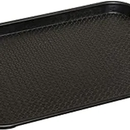 SWIFT INTERNATIONAL Durable Multi-Use Plastic Serving Trays Made of Premium Plastic; Rectangular Shape for Serving Breakfast, Drinks, Dinner, Tea, Coffee Snacks,(Black,Colour-Set of 1) image 1