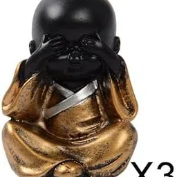 MERISHOPP®3xResin Small Buddha Statue Monk Figurine Tea pet Ornaments Style02|Home & Garden|Home Décor|Figurines-picture-22