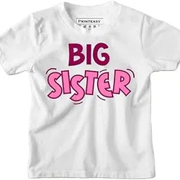 PrintEasy Big Sister Cotton Round Neck Regular Fit Unisex Kids T-Shirt for Boys & Girls D-279-picture-37