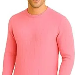 wulvee Men Round Neck Sweater Full Sleeves Check Design-picture-57