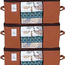Kuber Industries Underbed Storage Bag, Storage Organiser, Blanket Cover Set of 3 - Dark Brown, Extra Large Size-CTKTC23922-picture-38