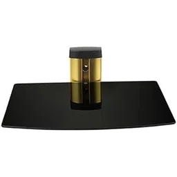 Floating Wall Mounted Strengthened Tempered Glass Shelf for DVD Cable Boxes Black-picture-11