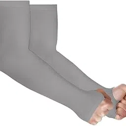 JAGMOOLYA PRODUCTS THUMB CUT SLEEVES Arm Sleeves Men & Women Sunlight Protection Protection from Dust, Pollution, Sunburn, UV Protection - Suitable for, Sports Gloves (GREY)-picture-19