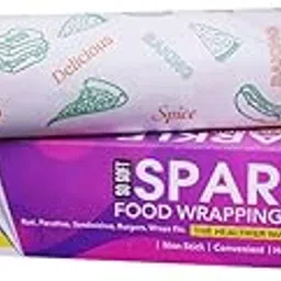 Sosoft sparkle Food Wrapping Paper, 25 Metre Roll, Non-Stick, for Roti, Parathas, Sandwiches, Burgers etc.-picture-58