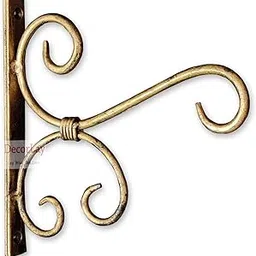 Metal Golden Wall Hanging Plant Holder | Wall Hanger Bird Feeder Home Decor Items Hanging Baskets for Room Decor (7.5 x 1 x 8 Inches) | Golden-picture-29