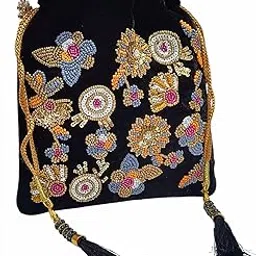 amerie fashions Women's Embroidered Floral Potli Bag Purse for Party Wedding-picture-53