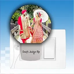 DON'T JUDGE ME Acrylic Personalised 7 Color Changing 3D Illusion LED Night Lamp Customized Photo Gift for Every Occasion/Valentines Day (Multicolour) (Circle)-picture-12