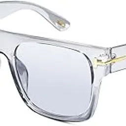 lenskandy Full Rim Bold Rectangle Branded Latest & Stylish Sunglasses for Men & Women | 100% UV Protected | Large | 1922 image 1