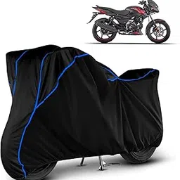 VOICO Water Resistant Bike Cover Dustproof UV Protection Bike Body Cover for Bajaj Pulsar 150 All-Weather Protection with Blue Piping - (Black)-picture-17