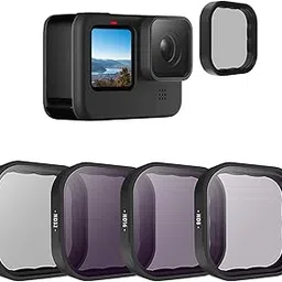 Elfog Telesinn 4-Pack Lens Filter CPL ND8 ND16 ND32 Compatible for GoPro Hero 12/11 Black, Neutral Density and Polarizing Lens Filter Kit Lens Protector for Go Pro 12/11/10 Accessories-picture-28
