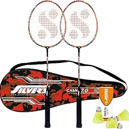 Silver's Aluminium Camo 7.0 Badminton Kit (2 Racquets with Full Cover, 1 Box Nylon Shuttlecock Pack of 3)(Orange/Black)-picture-10