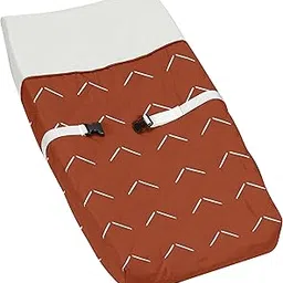 Sweet Jojo Designs Boho Arrow Boy Girl Baby Nursery Changing Pad Cover - Ivory Burnt Orange Rust Off White Farmhouse Southwest Shabby Chic Designer Chevron Neutral Bohemian Diamond Tuft Collection-image-64