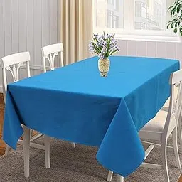 Airwill 100% Cotton Solid Pattern 4 Seater Square Table Cover Sized, 56x56 inches (Blue, Pack of 1)-picture-12
