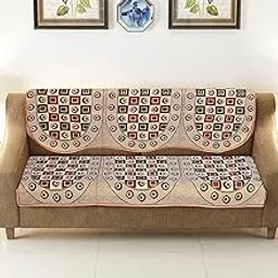 SHIV KIRPA Cotton Heavy Fabric 500 TC Floral Design 3 Seater Sofa Cover Use Both Side, Living Room, Drawing Room, Bedroom, Guest Room Set of 2 pc (d34)-picture-21