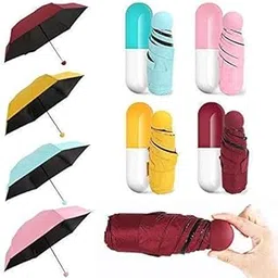 jirndal Creative Capsule Case Foldable Design Travel Umbrella | Lightweight | Waterproof | Mini umbrella for pocket | Umbrella For Rain while traveling Multicolour(po1)-picture-15