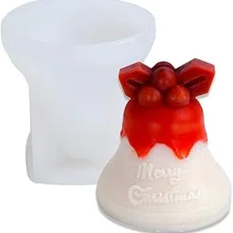 Radiance Store Christmas Tree Candle Mold I 3D Fondant Silicone Scented Wax Mould I Succulent Moulds | Handmade Candles Making | for Mousse Dessert Soap Cake DIY Decorating (Christmas Bell)-picture-13