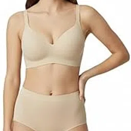 silver luna Women's Cream Premium Everyday Sports Bra - All Day Comfort, Padded, Wirefree, Full Coverage, Free Size-picture-16