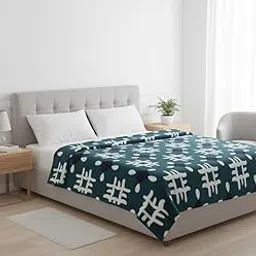 AC Blanket Double (Dark Teal Geometry Pattern) with Velvet Fur (Light Weight & Comfy for Daily use) 230cm x 240cm-picture-16