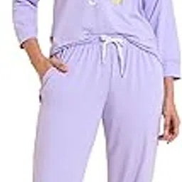 lotik Women's Cotton Solid Print Top & Payjama Full Sleeve Loungewear Nightsuit Set-picture-32