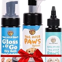 Pet Essentials Combo | 450ml | Gloss & Glow Dry Bath, Paw Splash Paw Cleaner, Earlipure Ear Cleanser & Paw Leaf Balm | Gentle Grooming for Pets-image-64