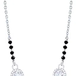 nemichand jewels Sterling Silver Five Round Mangalsutra Bead Necklace with Certificate of Authenticity and 925 Stamp-picture-53