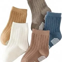 khillayox Kids Non Slip Socks | Anti Skid Grip Socks for Toddlers & Babies | Soft Cotton Anti Slip Socks for Boys & Girls Set of 5-picture-24