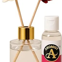 Aroma Floral Glass Bottle Reed Diffuser|Rose scent |1 Reed Bottle 1 Reed Oil 2 Reed Flowers 6 Reed Sticks-picture-40