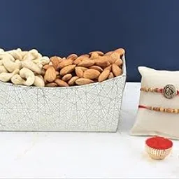 SFU E Com Set Of 2 Rakhi With Dry Fruit Hamper For Rakshabandhan Gift | Dry Fruit And Rakhi For Brother | Dry Fruit Basket Hamper | 135-picture-24