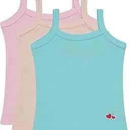bodycare Kids Girl's Regular Fit Vest| 100% Cotton| Skin Friendly | Lightweight | Sleeveless Design | Pack Of 3 (Color & Print May Vary)-picture-38