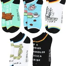 bioworld Friends TV Show Socks Pivot Pivot Central Perk Mix and Match Adult Ankle No-show Socks 5 Pairs-picture-52