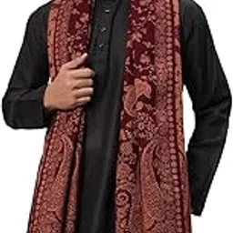 ravaiyaa - attitude is everything Men Jamawar Design Stylish Shawl, Warm and Soft Winter Shawl, Kashmiri Wool Shawl Wraps, Faux Pashmina (80L x 40W Inch)-picture-45