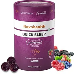 Flavohealth Quick Sleep Melatonin 10mg Gummy| Sleep Gummies for Women & Men| Melatonin Gummies with Ashwagandha Chamomile and Lemon Balm Ext| Mix Berry Flavour| 30 Tasty Sleeping Gummies-image-35