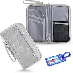 oceanevo RFID Blocking Passport Holder for Travel with Luggage Tag, Passport Cover for Men & Women, Passport Pouch for Ticket, Cards, Documents - 25 x 14 x 3 Cm - Grey-picture-43