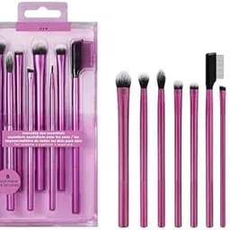 URBANMAC Eyeshadow Brush Set, Makeup with Gel Eyeliner, Flat Eye, and Eyelash Brushes, Purple, 8 Piece-picture-11