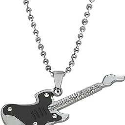 m men style Rock Guitar Piano Musical Note Musical Instrument Jewelry Music Lovers Blue And Silver Stainless Steel Pendant Necklace Chain For Men And Women-picture-40