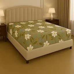 BSB HOME 100% Waterproof Premium Cotton Feel Printed Mattress Protector King Size 78x72 Inch | Ultra Soft Breathable & Fitted Bed Protector Terry Cover Double Bed (6.5x6 feet, Fits 10 Inches, Mehndi)-image-91