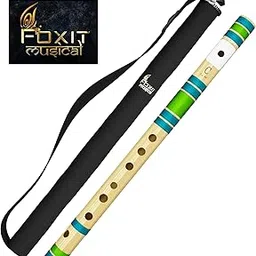 FLUTE Flutes Right Handed C Natural Tuned With Tanpura A=440Hz PVC Fiber (WITH CARRY BAG) (PVC C NATURAL HEND, Dark Maroon & Gold Threads)-picture-22