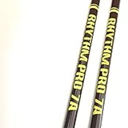 Rhythm Pro Drum Stick 7A Premium Quality Matte Brown Finish Light Weight For Drums & Octapads with carry pouch free image 1