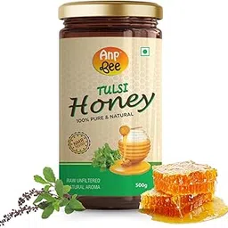 ANP BEE Raw Tulsi Honey 500gram I NMR Tested, Unprocessed & Unfiltered Holi Basil Tulsi Honey I Pure and Natural, No Added Sugar I Rich in Anti-Oxidants I Helps in Weight Loss & Cold Cough (Pack of 1)-picture-51